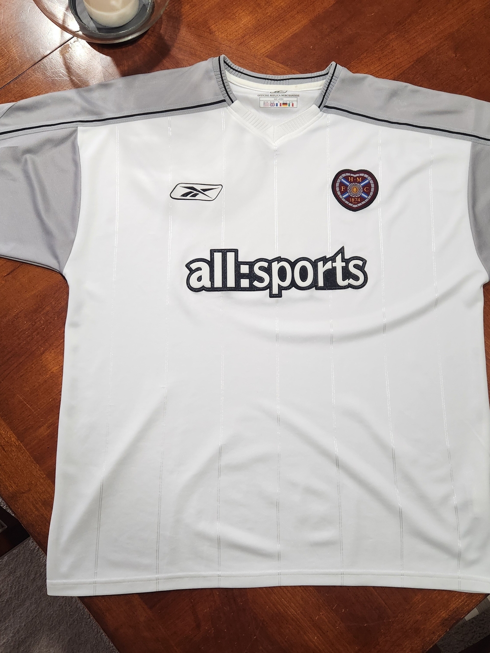Vintage Reebok Heart Of Midlothian F.C Jersey Size Large